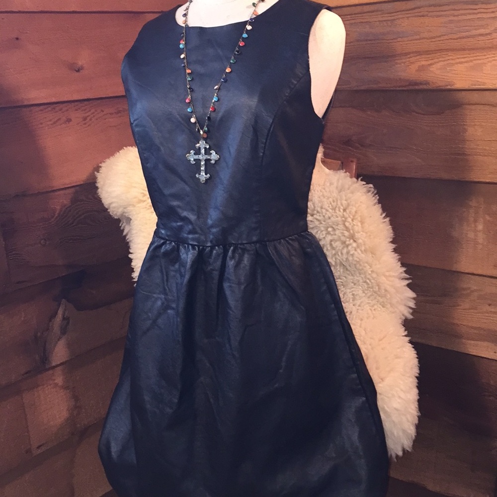 Sassy Vegan leather mini dress